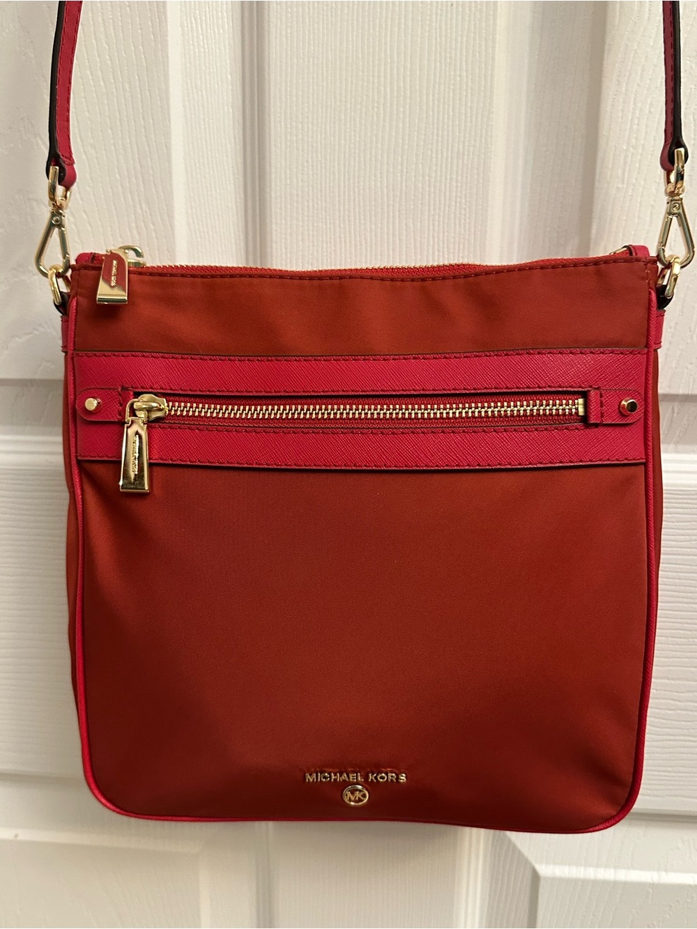 Michael Kors Two-Tone Red and Pink Crossbody Bag